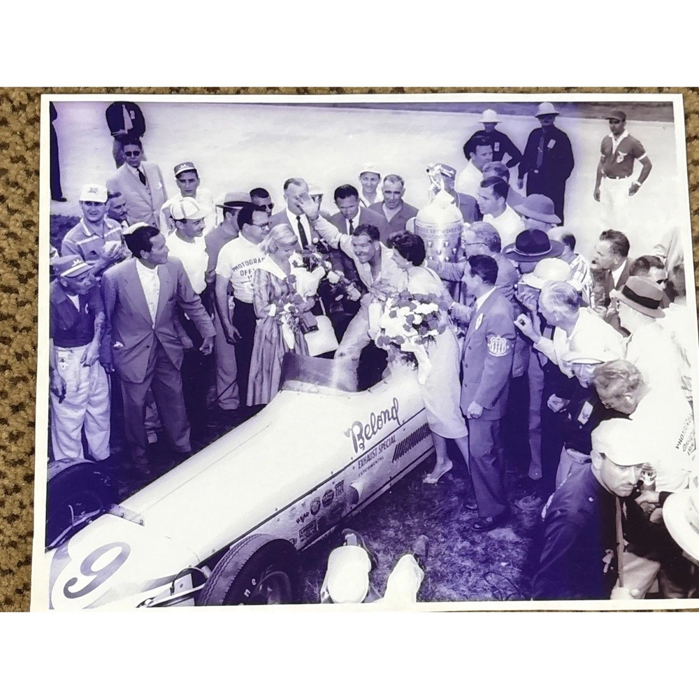 1957 SAM HANKS HOF Indianapolis Indy 500 8x10 Indy Car Race Photograph Winner